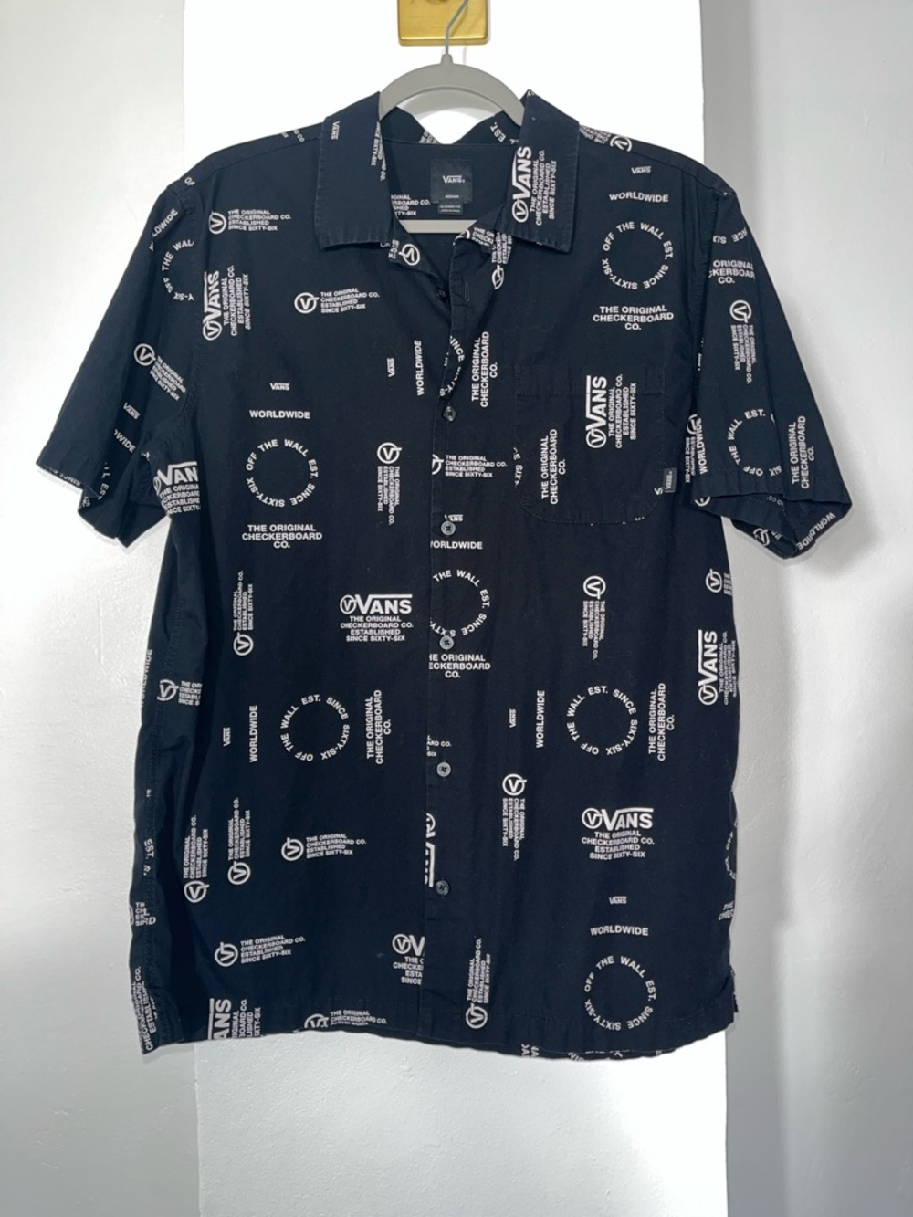 Vans Black and White Graphic Men's Button Down Shirt